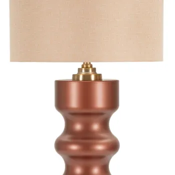 Lampa de masa Rosenthal -H, Mauro Ferretti,  1 x E27, 40W, 40.5x69.5 cm, sticla/fier/textil, maro/auriu imagine