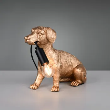 Lampa de masa Rudi, RL, 28x12.5x23.5 cm, 10W, 1x E14, polirasina, auriu imagine