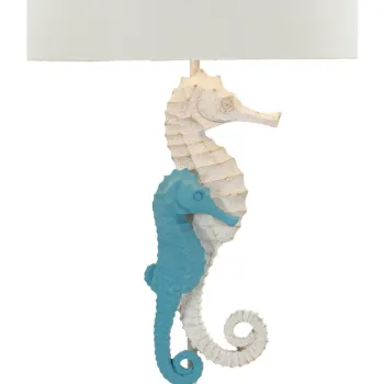 Lampa de masa Sea Horse, Mauro Ferretti, 1x E27, 40W, 30.5x66.5 cm, polirasina/fier/textil, multicolor imagine