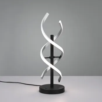 Lampa de masa Sequence, TRIO, 13.5x16x48.5 cm, 20.5W, 1x LED, aluminiu, negru/argintiu lucios imagine