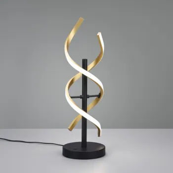 Lampa de masa Sequence, TRIO, 13.5x16x48.5 cm, 20.5W, 1x LED, aluminiu, negru/bronz mat imagine