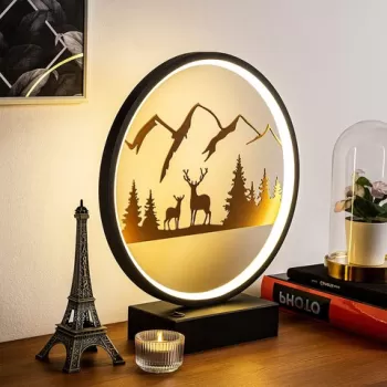 Lampa de masa, Shadow, 526SHD1131, Metal, Negru/Cupru imagine