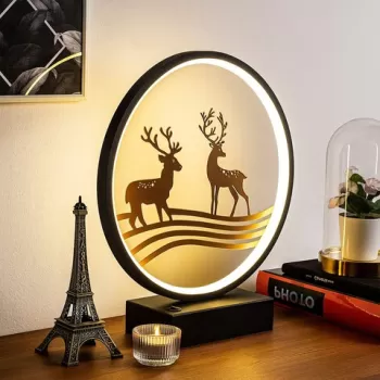 Lampa de masa, Shadow, 526SHD1136, Metal, Negru/Cupru imagine