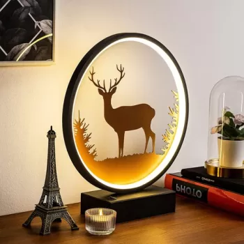 Lampa de masa, Shadow, 526SHD1137, Metal, Negru/Cupru imagine
