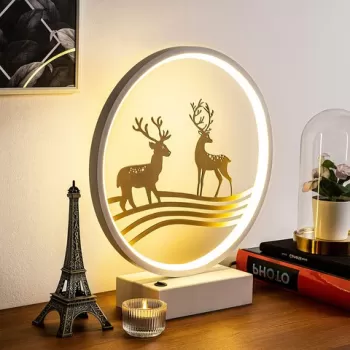 Lampa de masa, Shadow, 526SHD1144, Metal, Alb/Auriu imagine