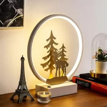 Lampa de masa, Shadow, 526SHD1146, Metal, Alb/Auriu imagine