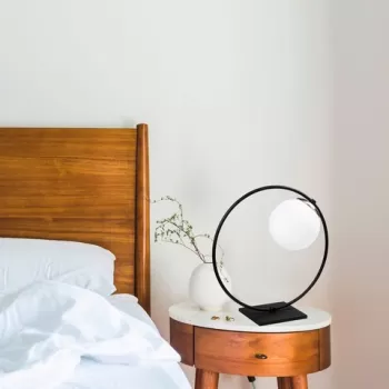 Lampa de masa, Sheen, 521SHN2211, Metal, Alb/Negru imagine