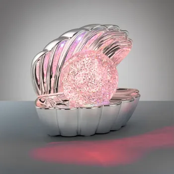 Lampa de masa Shelly, RL, 17.5x12.5x14.5 cm, 0.8W, 1x SMD, plastic, argintiu imagine