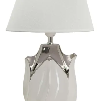 Lampa de masa Shiney, Mauro Ferretti, 1 x E27, 40W, 30x51 cm, ceramica/fier, alb/argintiu imagine