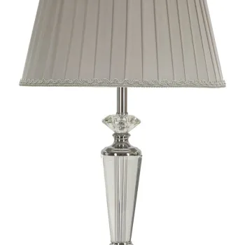 Lampa de masa Silvery, Mauro Ferretti, 1 x E27, 40W, 30x56 cm, metal/sticla/textil, argintiu imagine