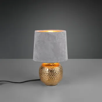 Lampa de masa Sophia, RL, 16x26 cm, 40W, 1x E14, ceramica, auriu/gri imagine