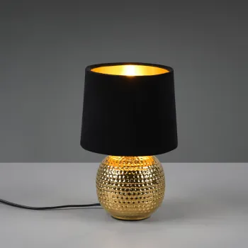 Lampa de masa Sophia, RL, 16x26 cm, 40W, 1x E14, ceramica, auriu/negru imagine