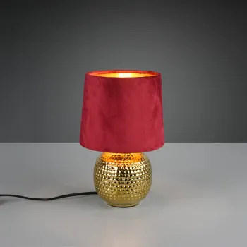 Lampa de masa Sophia, RL, 16x26 cm, 40W, 1x E14, ceramica, auriu/rosu imagine