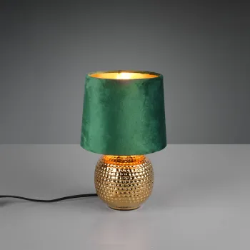 Lampa de masa Sophia, RL, 16x26 cm, 40W, 1x E14, ceramica, auriu/verde imagine