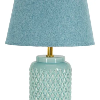 Lampa de masa Square, Mauro Ferretti, 1 x E27, 40W, 28x44 cm, ceramica/fier/textil, albastru deschis imagine