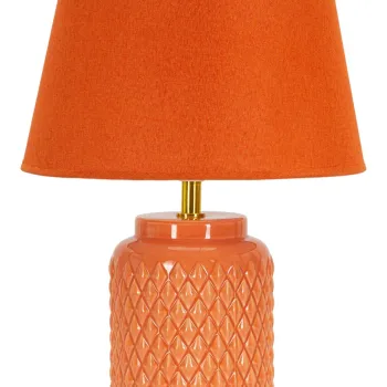 Lampa de masa Square, Mauro Ferretti, 1 x E27, 40W, 28x44 cm, ceramica/fier/textil, portocaliu imagine