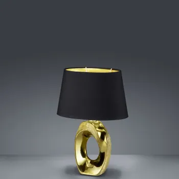 Lampa de masa Taba, RL, 23x16x33 cm, 40W, 1x E14, ceramica, auriu/negru imagine