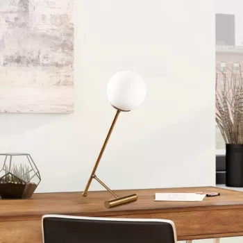 Lampa de masa, Tatum, 584TTM1714, Metal, Vintage / Alb imagine