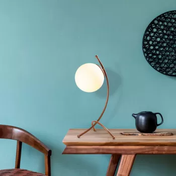 Lampa de masa, Tatum, 584TTM1724, Fier, Alb / Cupru imagine