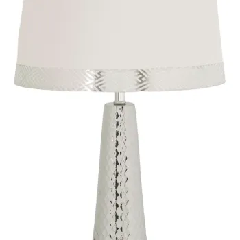 Lampa de masa Tower, Mauro Ferretti, 1 x E27, 40W, 30x30x54 cm, fier, argintiu/alb imagine