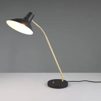 Lampa de masa Traveller, TRIO, 50x20x54 cm, 10W, 1x E27, metal, negru/auriu imagine