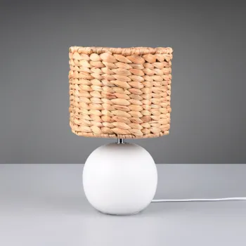 Lampa de masa Vina, TRIO, 18x29 cm, 40W, 1x E27, ceramica, alb/bej imagine