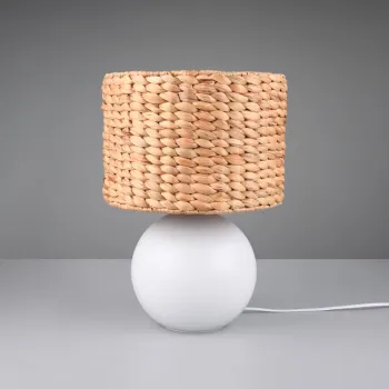 Lampa de masa Vina, TRIO, 28x40 cm, 40W, 1x E27, ceramica, alb/bej imagine
