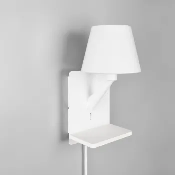 Lampa de perete Comfort, TRIO, 16x18x31 cm, 40W, 1x E14, metal, alb mat imagine