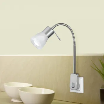 Lampa de perete Levisto, TRIO, 7.4x40 cm, 4.9W, 1x E14, metal, nichel mat/alb imagine