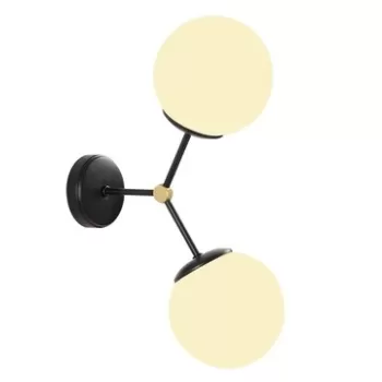 Lampa de perete Opviq Damar, 28x44 cm, 2 x E27, 40 W, alb/negru imagine