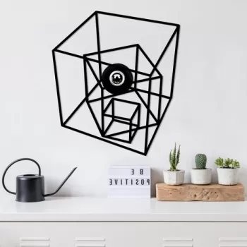 Lampa de perete, Shadow, 609 - A, E27, 100 W, metal/MDF, negru imagine