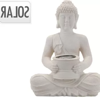 Lampa solara de gradina Buddha, 21x14x28 cm, ceramica imagine