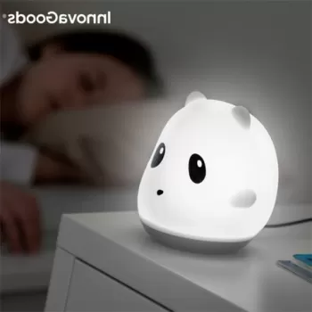 Lampa tactila reincarcabila din silicon Panda LED InnovaGoods, 12x11x11 cm imagine