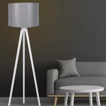 Lampadar, 106, FullHouse, 38 x 145 cm, 1 x E27, 60W, gri/alb imagine