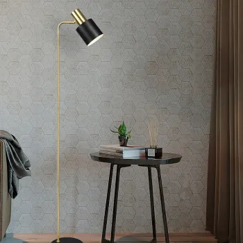 Lampadar Adam, RL, 22x35x153.5 cm, 10W, 1x E27, metal, auriu/negru imagine