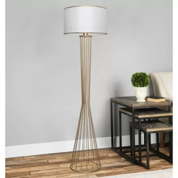 Lampadar, AYD-3077, Insignio, 38 x 155 cm, 1 x E27, 60W, alb/auriu imagine
