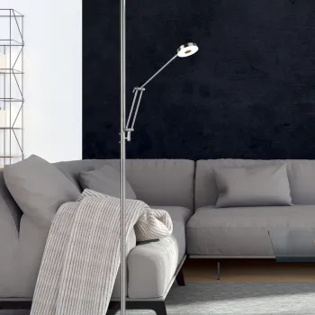 Lampadar Barrie, TRIO, 30x181 cm, 32W/6W, 2x SMD LED, metal, argintiu imagine