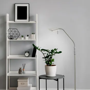 Lampadar Bergamo, TRIO, 27x135 cm, 12W, 1x SMD, metal, nichel mat imagine