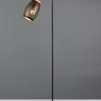 Lampadar Bidar, RL, 22x147 cm, 10W, 1x E27, metal, negru/natur imagine