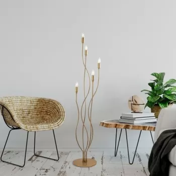 Lampadar, Bonibon - 13237, Fulgor, 35 x 155 cm, 5 x E14, 40W, auriu imagine