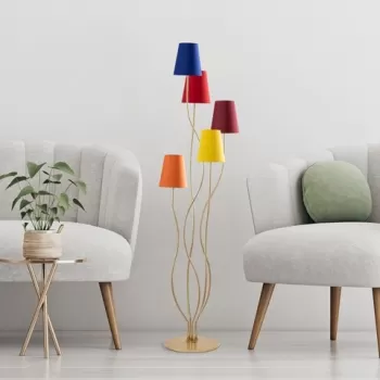 Lampadar, Bonibon - 13238, Fulgor, 44 x 44 x 160 cm, 5 x E14, 40W, multicolor imagine