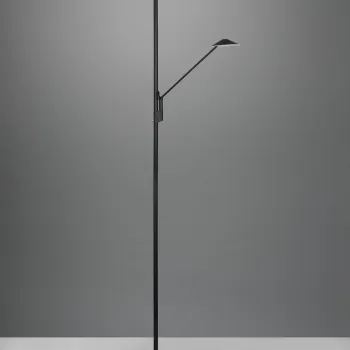 Lampadar Brantford, TRIO, 30x180 cm, 30W/6.5W, 2x SMD LED, metal, negru mat imagine