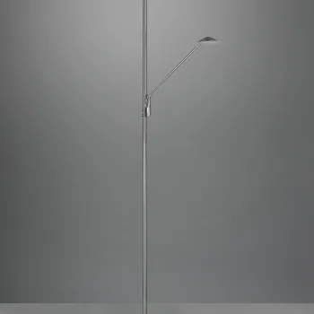 Lampadar Brantford, TRIO, 30x41.6x180 cm, 30W/6.5W, 2x SMD LED, metal, argintiu imagine