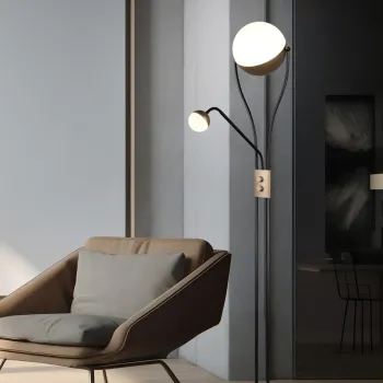 Lampadar Chris, TRIO, 30x180 cm, 18W / 3.8W, 2x SMD, metal, negru/maro imagine