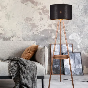 Lampadar Colette, RL, 57x152.5 cm, 60W, 1x E27, metal, maro/negru imagine