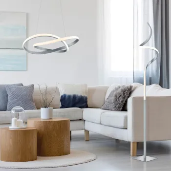 Lampadar Course, RL, 20.5x20.5x145 cm, 11W, 1x SMD LED, metal, argintiu imagine