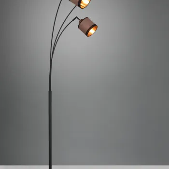 Lampadar Davos, RL, 12x185 cm, 28W, 3x E14, metal, negru mat/taupe imagine
