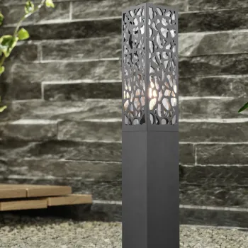 Lampadar de exterior Cooper, TRIO, 10x10x60 cm, 40W, 1x E27, inox, antracit imagine