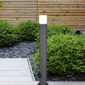 Lampadar de exterior cu priza Hoosic, TRIO, 12x80 cm, 28W, 1x E27, aluminiu, antracit imagine