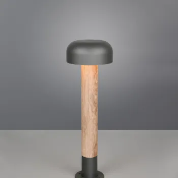 Lampadar de exterior Fraser, TRIO, 19x54 cm, 10W, 1x E27, aluminiu, gri/natur imagine